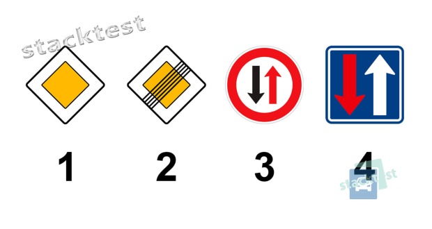 Která z vyobrazených dopravních značek označuje hlavní pozemní komunikaci?