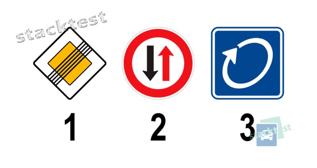 Která z vyobrazených dopravních značek neupravuje přednost. 