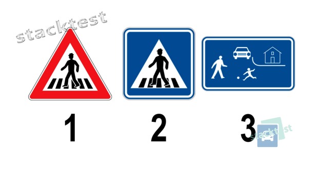 Které z uvedených značek označují úseky, na kterých je řidič povinen dát přednost chodcům nacházejícím se na vozovce?