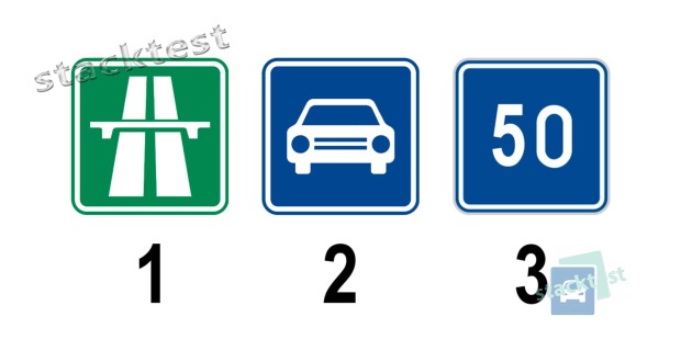 Která z uvedených dopravních značek se umisťuje na začátku dálnice?