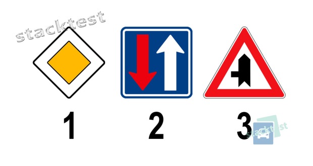 Která z vyobrazených dopravních značek označuje hlavní pozemní komunikaci?