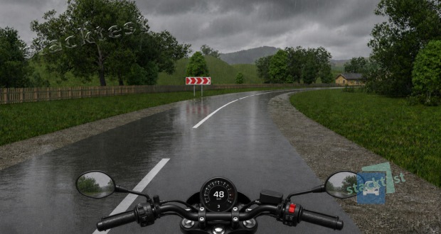 Pokud začne pršet, musí se motocyklista připravit na: 