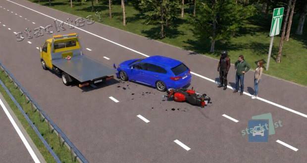 Při jízdě na dálnici jste se stali s vaším automobilem účastníkem dopravní nehody.  V jakém pořadí budete postupovat? 