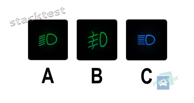 Který sdělovač informuje o rozsvícených potkávacích světlech?