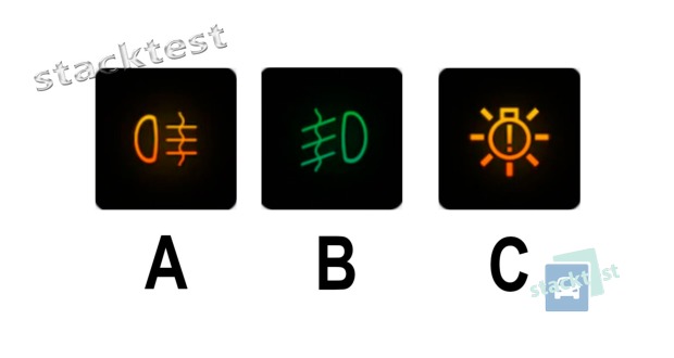 Který z uvedených sdělovačů informuje řidiče motorového vozidla o rozsvícených zadních mlhových světlech? 
