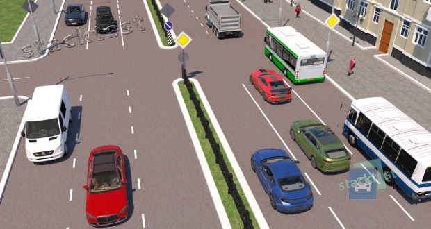 V obci na pozemní komunikaci o dvou nebo více jízdních pruzích vyznačených na vozovce v jednom směru jízdy smí řidič motorového vozidla užívat k jízdě: