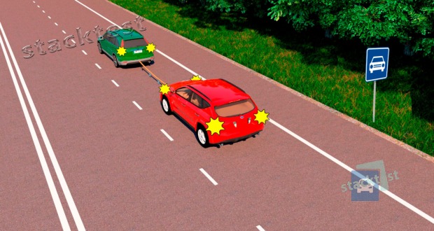 Na silnici pro motorová vozidla je vlečení motorového vozidla dovoleno jen tehdy:
