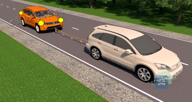 Při vlečení motorového vozidla se smí jet rychlostí: