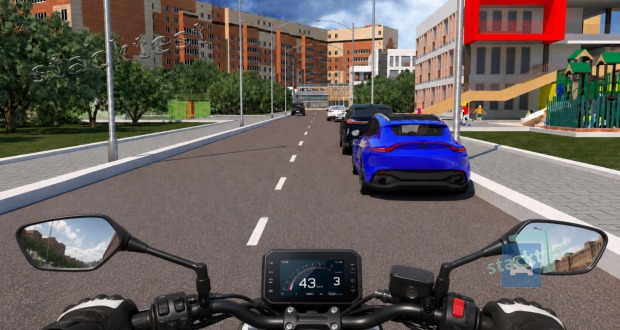 Jak se zachovám jako řidič motocyklu z výhledu, pokud jedu při pravém okraji vozovky: