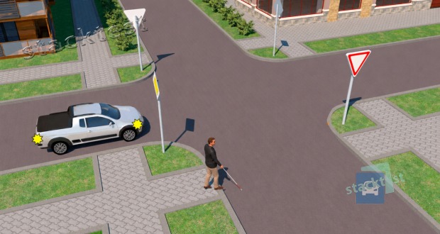 Jak se zachová řidič vozidla z výhledu odbočujícího na pozemní komunikaci vpravo?