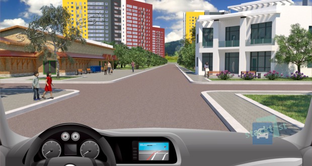 Ve výhledu z motorového vozidla vidíte děti, které si hrají na chodníku. Jak se zachováte?