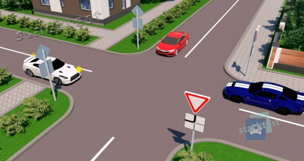 Какой автомобиль проедет перекресток последним?