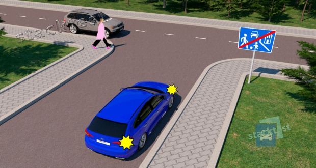 Vairuotojas išvažiuodamas iš gyvenamosios zonos į kelią privalo: