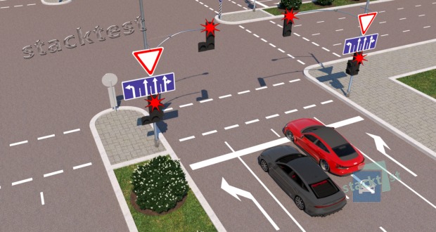 Kurio automobilio vairuotojas sustojo nepažeisdamas Kelių eismo taisyklių?