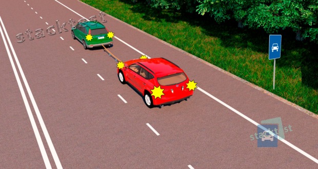 Ar galite vilkti transporto priemonę lanksčiąją vilktimi šiuo kelio ženklu pažymėtame kelyje?