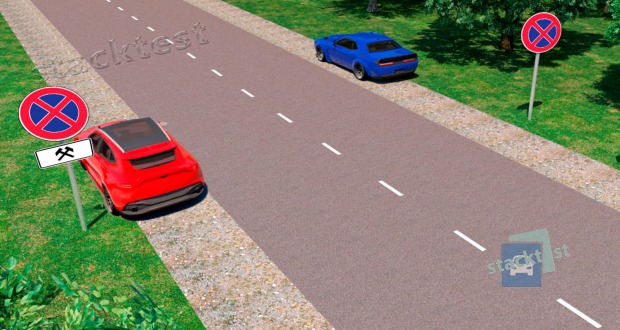 Kur atļauts apstaties automobilim darba diena attelotaja situācijā?