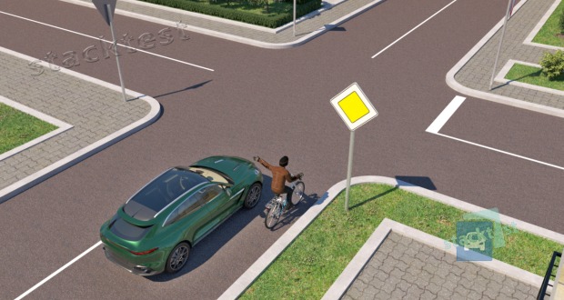 Kura transportlīdzekļa vadītajam ir priekšroka attelotaja situācijā?