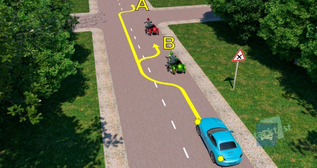 По какой траектории разрешается обгон водителю легкового автомобиля?