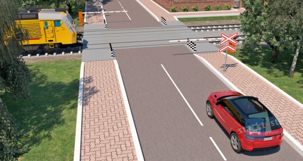 Kada attaluma no aizvērtas barjeras attelotaja situācijā vadītājam jāaptur vieglais automobilis?