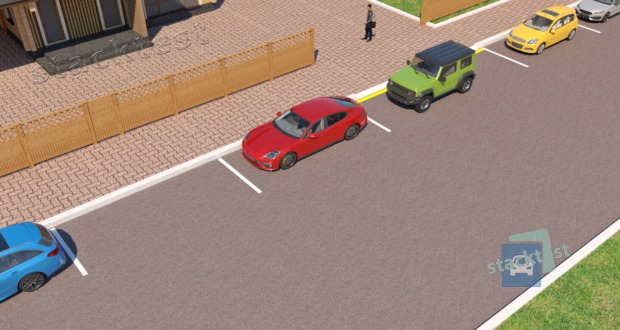 Kurš no automobiļiem novietots nepareizi stavešanai?