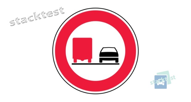 Vai kravas automobiļa vadītājam atļauts apdzīt attēlā redzamās ceļa zīmes darbības zonā, ja kravas automobiļa pilna masa ir lielāka par 3,5 t?