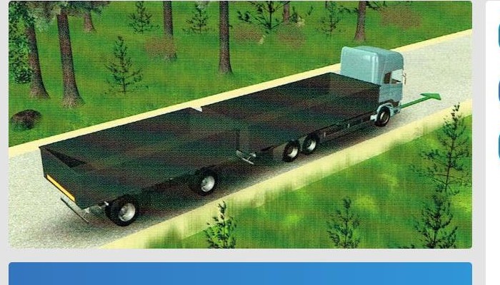 Kāds ir attēlā redzamā transportlīdzekļu satāva maksimāli pieļaujamais garums, lai braukšanai nebūtu jāsaņem atļauja?