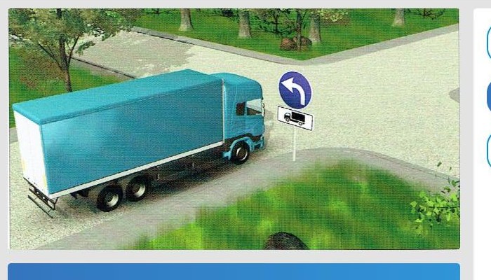 Kuros virzienos attēlotajā situācijā atļauts braukt kravas automobiļa vadītājam?