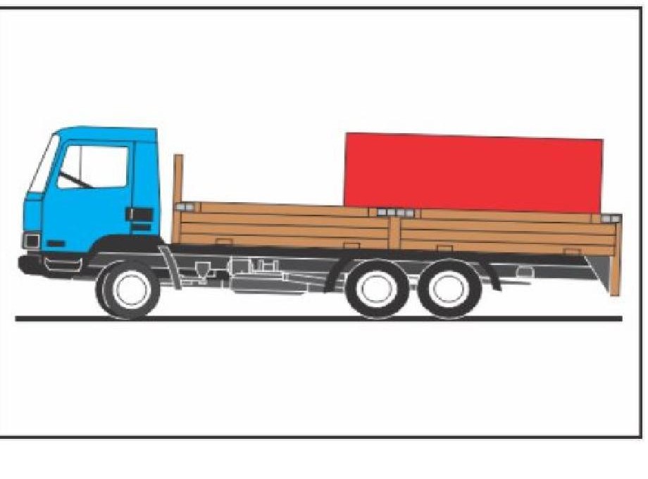 La ce urmări periculoase poate conduce distribuirea incorectă a încărcăturii, în caroseria camionului prezentat în imagine?