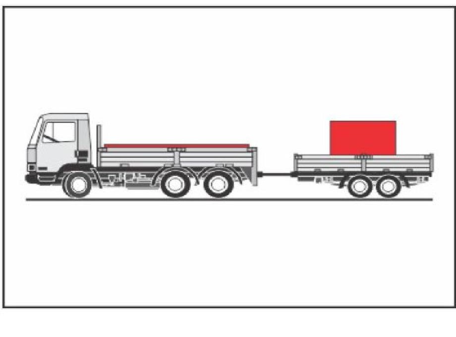 Precizați dacă distribuția încărcăturii, din remorca ansamblului de vehicule din imagine, este corectă?