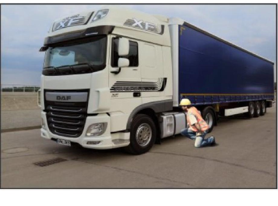 După cuplarea autotractorului cu semiremorca din imagine conducătorul trebuie să: