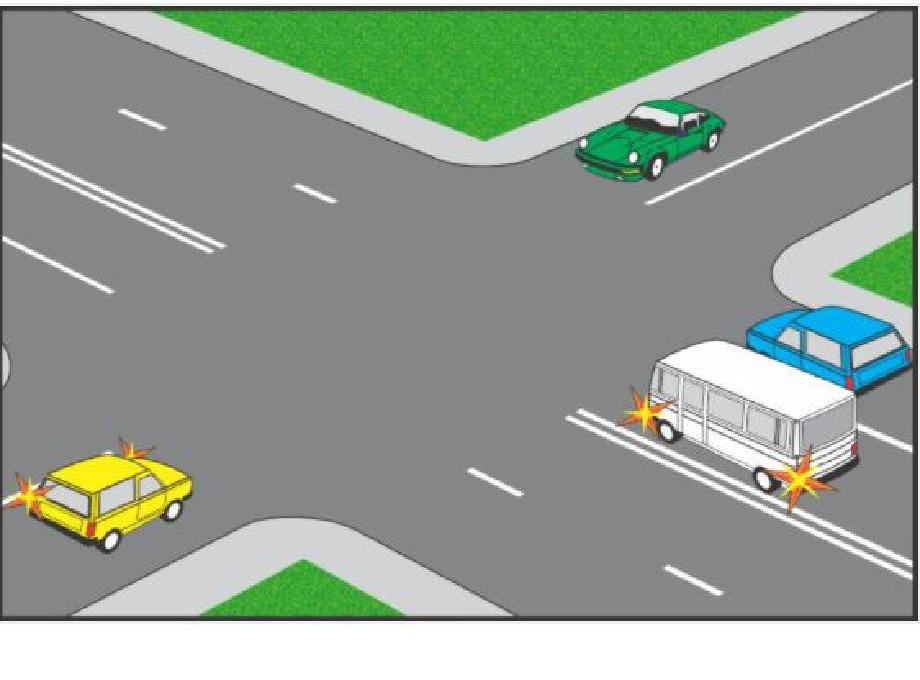 Vehiculele vor traversa intersecţia în ordinea următoare: