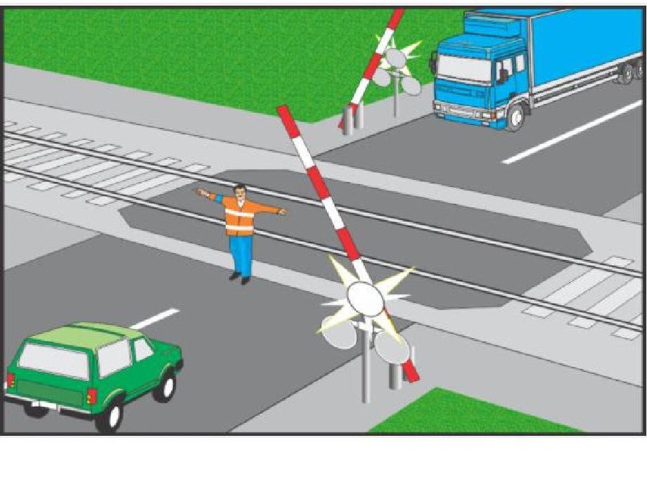 Cum va proceda conducătorul autoturismului în situaţia din imagine?