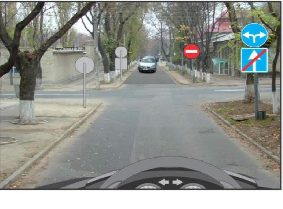 În care dintre direcții veți avea prioritate la deplasare față de vehiculul ce vine din sens opus?