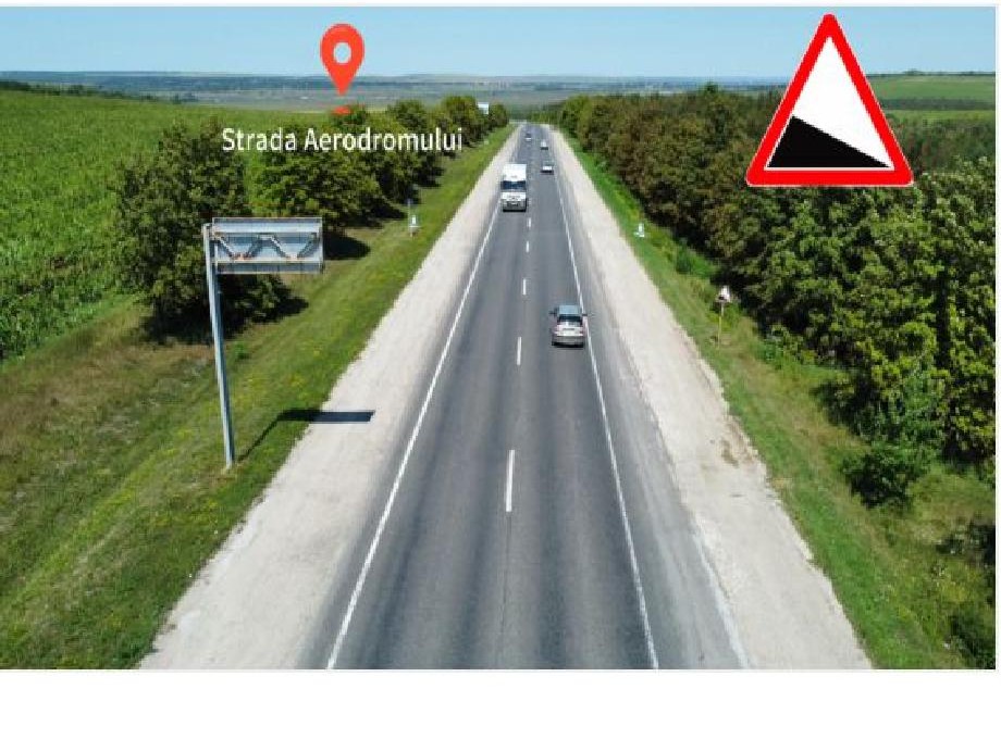 Cum poate fi instalat indicatorul «Pantă cu declivitate mare», spre deosebire de alte indicatoare de avertizare?