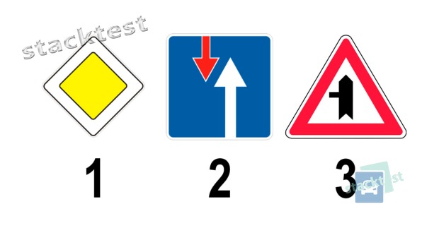 Kuras no attēla redzamajam ceļa zīmēm nodrošina priekšroka tiesības neregulējamos krustojumos?