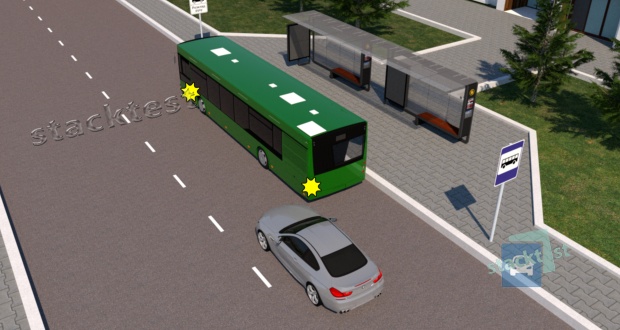 Kokių priemonių turėtų imtis autobuso vairuotojas, pranešdamas apie ketinimą pradėti judėti iš bet kurios stotelės?
