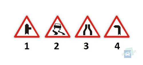 Kura no attēlotajam zīmēm brīdina par līkumu ar ierobežotu redzamību?